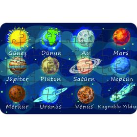 Güven Serigrafi Güneş Sistemi Türkçe 54 Parça 19,5 x 29,5 cm Ahşap Çocuk Puzzle Yapboz