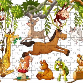 Güven Serigrafi Hayvancıklar Model 2 108 Parça 29,5 x 39,5 cm Ahşap Çocuk Puzzle Yapboz