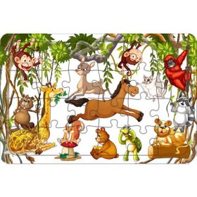 Güven Serigrafi Hayvancıklar Model 2 24 Parça 19,5 x 29,5 cm Ahşap Çocuk Puzzle Yapboz