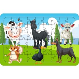 Güven Serigrafi Hayvancıklar Model 3 19,5 x 29,5 cm 54 Parça Ahşap Çocuk Puzzle Yapboz