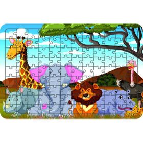 Güven Serigrafi Hayvanlar Model 19 108 Parça 29 x 39 cm Ahşap Çocuk Puzzle Yapboz