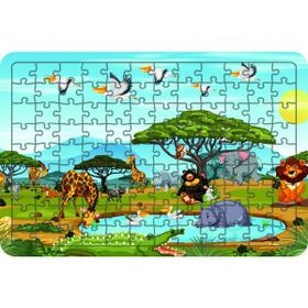 Güven Serigrafi Hayvanlar Model 8 108 Parça 29 x 39 cm Ahşap Çocuk Puzzle Yapboz