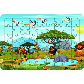 Güven Serigrafi Hayvanlar Model 8 54 Parça 19,5 x 29,5 cm Ahşap Çocuk Puzzle Yapboz