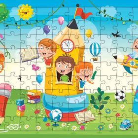 Güven Serigrafi Kalem Ev 108 Parça Ahşap Çocuk Puzzle Yapboz