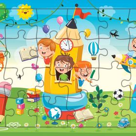 Güven Serigrafi Kalem Ev 24 Parça Ahşap Çocuk Puzzle Yapboz