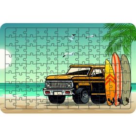Güven Serigrafi Kamyon Tatilde 108 Parça Ahşap Çocuk Puzzle Yapboz