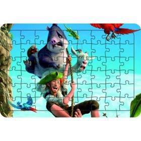 Güven Serigrafi Kaptan ve Hayvanlar 54 Parça Ahşap Çocuk Puzzle