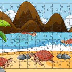 Güven Serigrafi Karetta Karetta 108 Parça Ahşap Çocuk Puzzle Yapboz