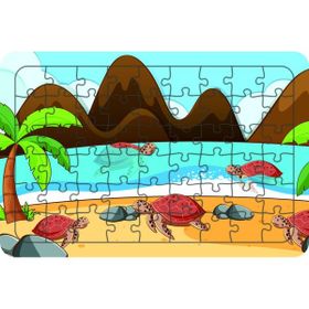 Güven Serigrafi Karetta Karetta 54 Parça Ahşap Çocuk Puzzle Yapboz