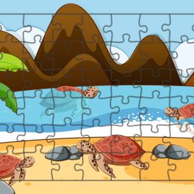 Güven Serigrafi Karetta Karetta 54 Parça Ahşap Çocuk Puzzle Yapboz