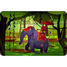 Güven Serigrafi Koltuklu Fil Amca 24 Parça Ahşap Çocuk Puzzle Yapboz