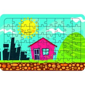 Güven Serigrafi Köy Evi 54 Parça 19,5 x 29,5 cm Ahşap Çocuk Puzzle Yapboz