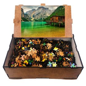 Güven Serigrafi Kuzey Işıkları Model 4 1000 Parça Ahşap Puzzle Yapboz