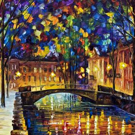 Güven Serigrafi Leonid Afremov Night River 1000 Parça Ahşap Puzzle Yapboz