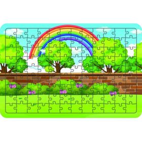 Güven Serigrafi Model 1 Gökkuşağı 108 Parça Ahşap Çocuk Puzzle Yapboz