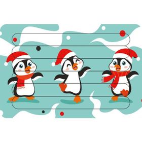Güven Serigrafi Model 1 Küçük Penguenler Çubuk Ahşap Çocuk Puzzle Yapboz
