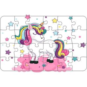 Güven Serigrafi Model 1 Sevimli Unicorn 24 Parça Ahşap Çocuk Puzzle Yapboz
