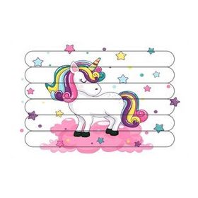 Güven Serigrafi Model 1 Sevimli Unicorn Çubuk Ahşap Çocuk Puzzle Yapboz