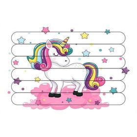 Güven Serigrafi Model 1 Sevimli Unicorn Çubuk Ahşap Çocuk Puzzle Yapboz