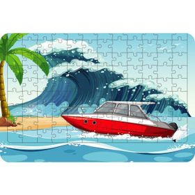 Güven Serigrafi Model 1 Sürat Teknesi 108 Parça Ahşap Çocuk Puzzle Yapboz