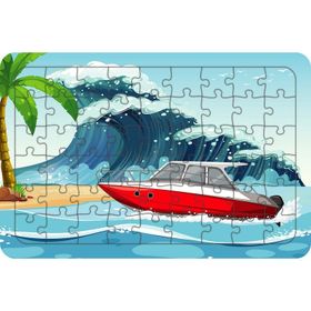 Güven Serigrafi Model 1 Sürat Teknesi 54 Parça Ahşap Çocuk Puzzle Yapboz