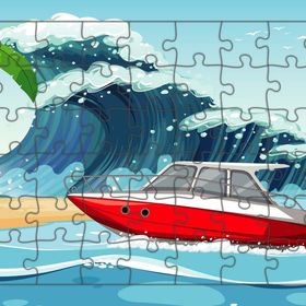Güven Serigrafi Model 1 Sürat Teknesi 54 Parça Ahşap Çocuk Puzzle Yapboz
