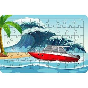 Güven Serigrafi Model 1 Sürat Teknesi 54 Parça Ahşap Çocuk Puzzle Yapboz
