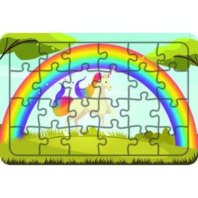 Güven Serigrafi Model 10 Unicorn 24 Parça Ahşap Çocuk Puzzle Yapboz