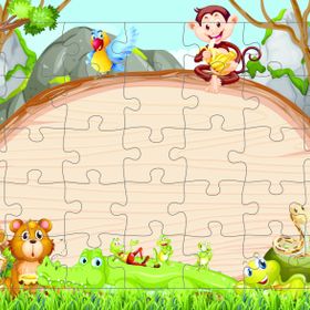 Güven Serigrafi Model 14 Hayvanlar 35 Parça Ahşap Çocuk Puzzle Yapboz