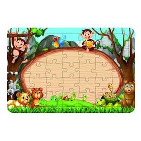 Güven Serigrafi Model 14 Hayvanlar 35 Parça Ahşap Çocuk Puzzle Yapboz