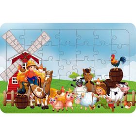 Güven Serigrafi Model 17 Hayvanlar 35 Parça Ahşap Çocuk Puzzle Yapboz