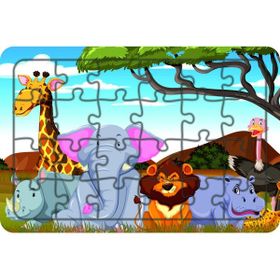 Güven Serigrafi Model 19 Hayvanlar 24 Parça Ahşap Çocuk Puzzle Yapboz