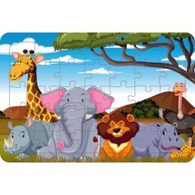 Güven Serigrafi Model 19 Hayvanlar 35 Parça Ahşap Çocuk Puzzle Yapboz
