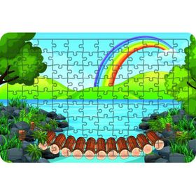 Güven Serigrafi Model 2 Gökkuşağı 108 Parça Ahşap Çocuk Puzzle Yapboz