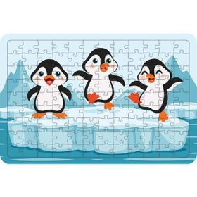 Güven Serigrafi Model 2 Küçük Penguenler 108 Parça Ahşap Çocuk Puzzle Yapboz