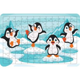 Güven Serigrafi Model 2 Küçük Penguenler 108 Parça Ahşap Çocuk Puzzle Yapboz