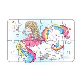 Güven Serigrafi Model 2 Sevimli Unicorn 24 Parça Ahşap Çocuk Puzzle Yapboz