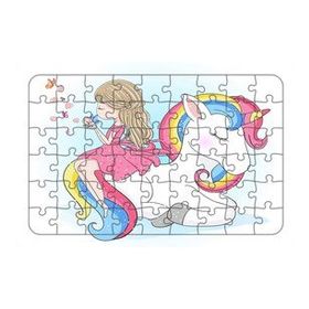 Güven Serigrafi Model 2 Sevimli Unicorn 54 Parça Ahşap Çocuk Puzzle Yapboz