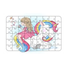 Güven Serigrafi Model 2 Sevimli Unicorn 54 Parça Ahşap Çocuk Puzzle Yapboz