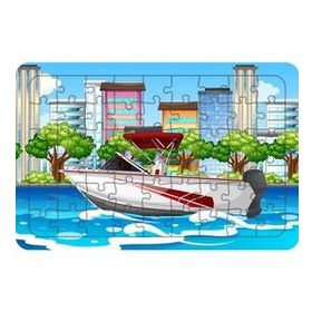 Güven Serigrafi Model 2 Sürat Teknesi 54 Parça Ahşap Çocuk Puzzle Yapboz