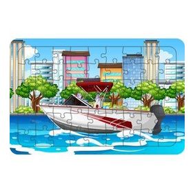 Güven Serigrafi Model 2 Sürat Teknesi 54 Parça Ahşap Çocuk Puzzle Yapboz