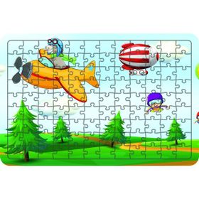 Güven Serigrafi Model 2 Uçan Çocuklar 108 Parça Ahşap Çocuk Puzzle Yapboz