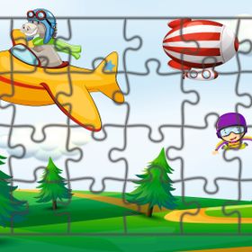 Güven Serigrafi Model 2 Uçan Çocuklar 24 Parça Ahşap Çocuk Puzzle Yapboz