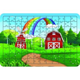 Güven Serigrafi Model 3 Gökkuşağı 108 Parça Ahşap Çocuk Puzzle Yapboz