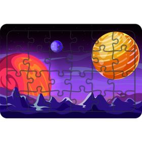 Güven Serigrafi Model 3 Uzay 24 Parça Ahşap Çocuk Puzzle Yapboz