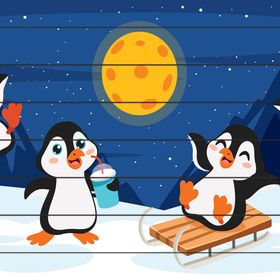 Güven Serigrafi Model 4 Küçük Penguenler Çubuk Ahşap Çocuk Puzzle Yapboz