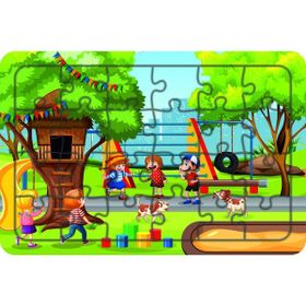 Güven Serigrafi Model 4 Parktaki Çocuklar 24 Parça Ahşap Çocuk Puzzle Yapboz