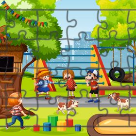 Güven Serigrafi Model 4 Parktaki Çocuklar 24 Parça Ahşap Çocuk Puzzle Yapboz