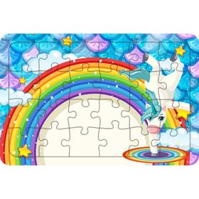 Güven Serigrafi Model 4 Sevimli Unicorn 24 Parça Ahşap Çocuk Puzzle Yapboz