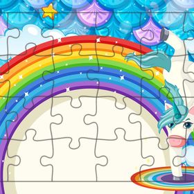 Güven Serigrafi Model 4 Sevimli Unicorn 24 Parça Ahşap Çocuk Puzzle Yapboz